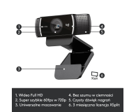 LOGITECH C922 Pro Strea m Webcam 960-001088 - 326684 - zdjęcie 11
